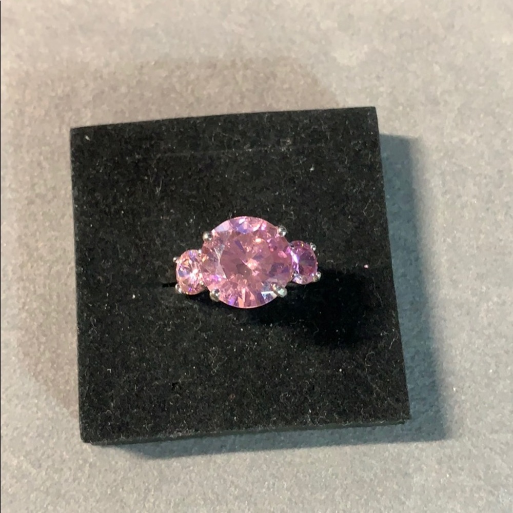 Sterling Silver w/3 Pink Topaz ring